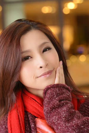 Asian beauty, closeup portrait.の写真素材