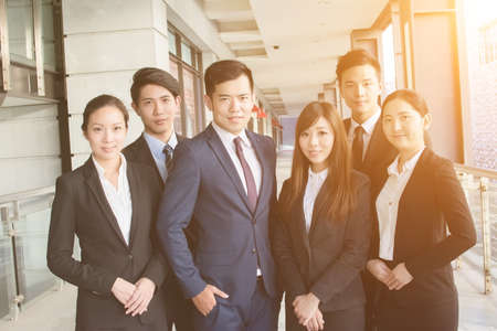 Successful business team of Asian in the city.の写真素材