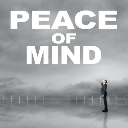 Peace of Mind, message on the sky.の写真素材