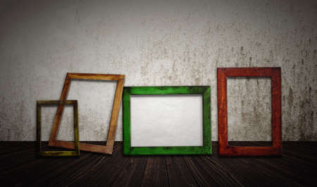 old wooden picture frame on wall