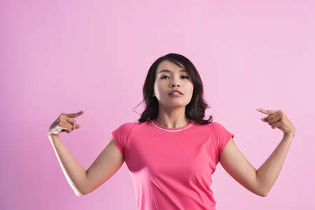 Asian woman portrait, concept of strong, power, confident etc.の写真素材