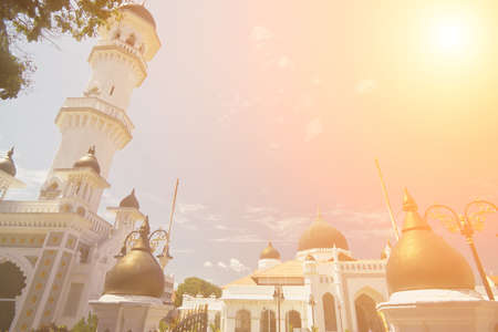 Mosque under blue sky in Penang, Malaysia, Asia.の写真素材