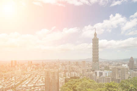 TAIPEI, TAIWAN - JUNE 24 2013. Famous landmark, the 101 skyscraper at daytime with nobody, Taipei, Taiwan, Asia. June 24 2013.のeditorial素材