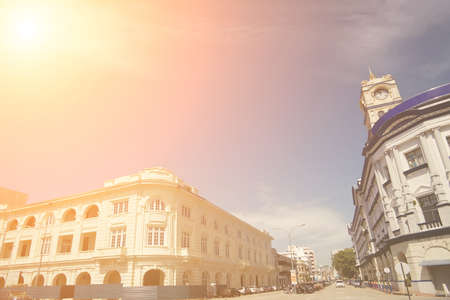 Cityscape of buildings under blue sky in Penang, Malaysia, Asia.の写真素材