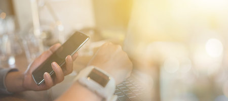 working at home by using smart watch