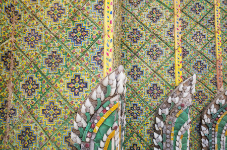 grade palace decoration on wall in Bangkok, Asia