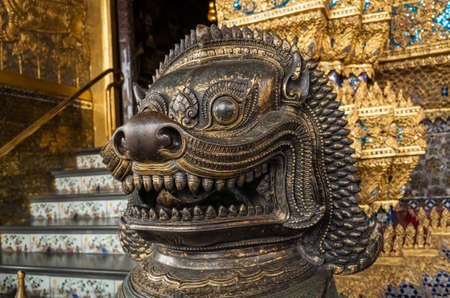statues at Garuda Wat Phra Kaew, famous temple at Bangkok Thailandの写真素材