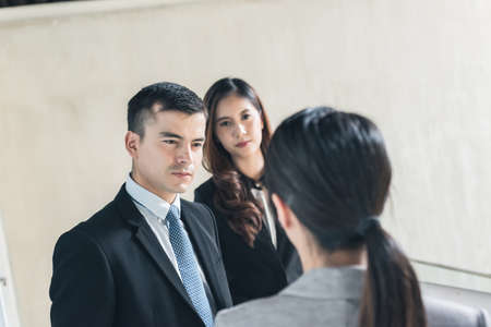 asian business people talk and chatの写真素材