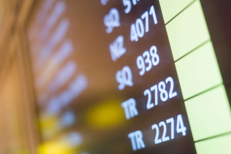 info of flight on billboard in airportのeditorial素材