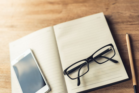 glasses on the table with copyspace, concept of relaxing after work