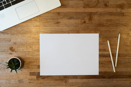 blank paper on the table with nobody