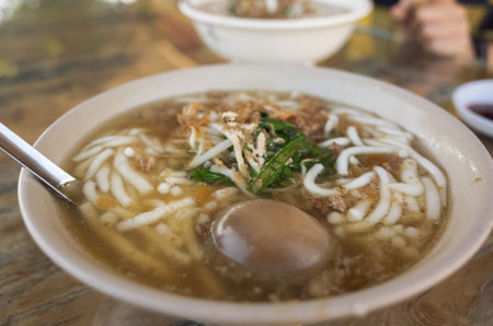 Taiwan traditional rice noodles at the small restaurant
