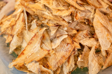 heap of dried fish at the traditional market at Taiwan