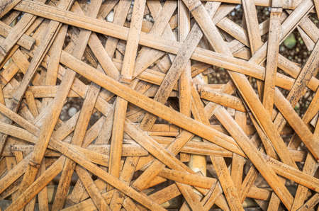 brown and yellow rattan texture backgroundの写真素材