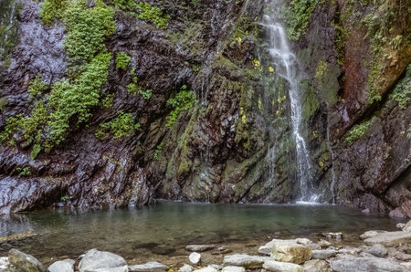 waterfall with lake in the tropical forest at Taiwan