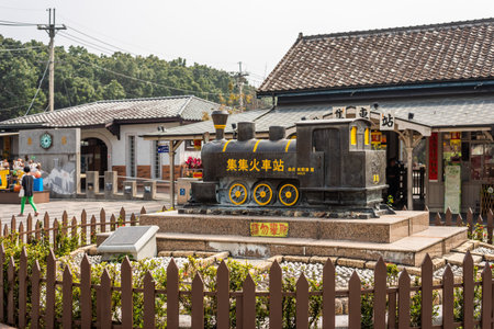 Nantou, Jiji, Taiwan - FEB 27th, 2019: Jiji train station, the famous landmark with traditional...