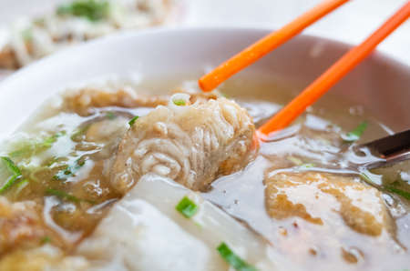 Taiwanese thick fish soup at streetの写真素材