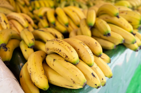 banana fruit stacked on the marketplace at Taiwan