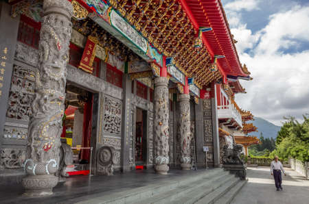 Nantou, Taiwan - May 30th, 2019: famous landmark of Wenwu temple in Sun Moon Lake, Nantou, Taiwanのeditorial素材