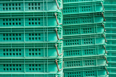 background of basket in stack with nobodyの写真素材