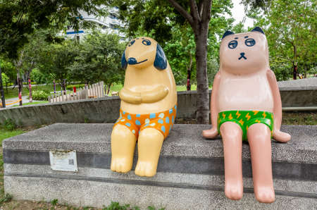 Taichung, Taiwan - June 22th, 2019: artwork at Dali Art Center Plaza, Dali township, Taichung, Taiwanのeditorial素材