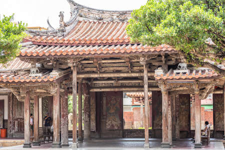 Lukang, Taiwan - August 7th, 2019: famous old ancient Lung-shan temple in Lukang town at Changhua county, Taiwanのeditorial素材