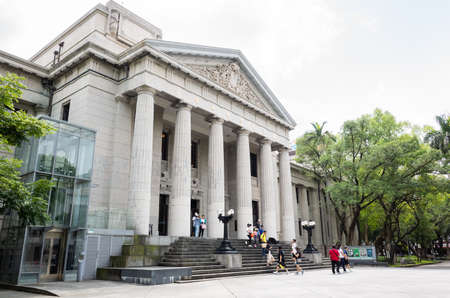 Taipei, Taiwan - August 16th, 2019: building of National Taiwan Museum with tourists in Taipei city, Taiwanのeditorial素材