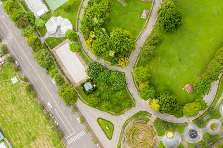 green and funny park at a city in Taichung, Taiwan, Asiaの写真素材
