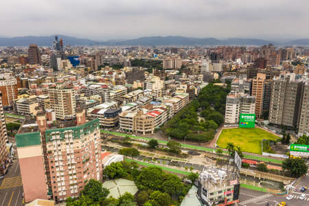 Taichung, Taiwan - September 27th, 2019: cityscape of Taichung city with skyscrapers and buildings at Taichung City, Taiwan, Asiaのeditorial素材