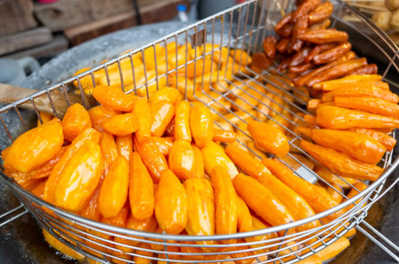 traditional Taiwanese snacks of Honey Sweet Potatoes at Taiwan