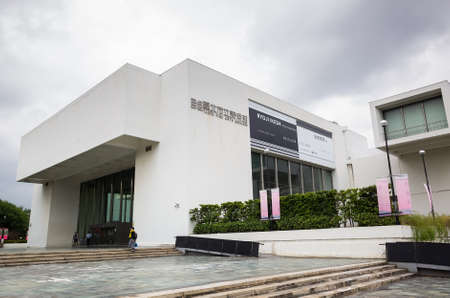 Taipei, Taiwan - October 19th, 2019: modern architecture exterior of Taipei Fine Art Museum, Taipei, Taiwanのeditorial素材