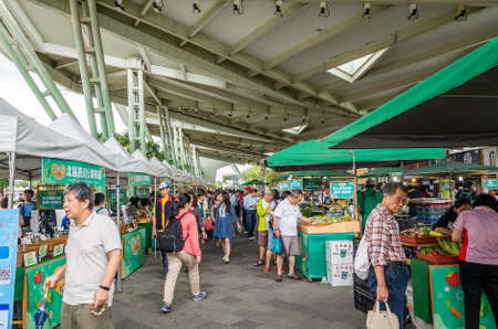 Taipei, Taiwan - October 19th, 2019: Holiday Famer's Market at taipei expo park, Taipei, Taiwanのeditorial素材