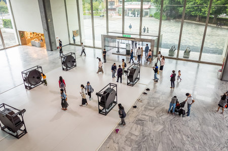 Taipei, Taiwan - October 19th, 2019: interior of Taipei Fine Art Museum, Taipei, Taiwan