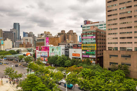 Banqiao, Taiwan - October 21th, 2019: aerial view of cityscape with in Banqiao, New Taipei city, Taiwanのeditorial素材