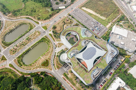 Caotun, Taiwan - October 31th, 2019: aerial view of Central Taiwan Innovation Campus, Nantou, Taiwanのeditorial素材