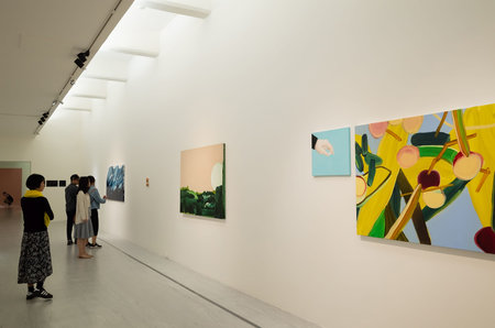 Taipei, Taiwan - October 19th, 2019: people at Taipei Fine Art Museum, Taipei, Taiwan