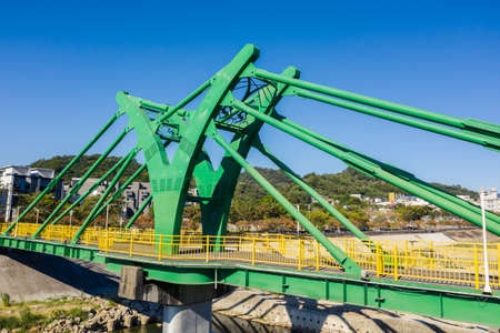 Taichung, Taiwan - November 28th, 2019: aerial view of modern bridge at Taichung City, Taiwan, Asiaのeditorial素材