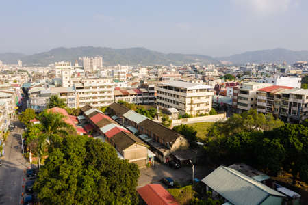 Nantou, Taiwan - December 18th, 2019: aerial view of cultural center building at Nantou city, Taiwan, Asiaのeditorial素材
