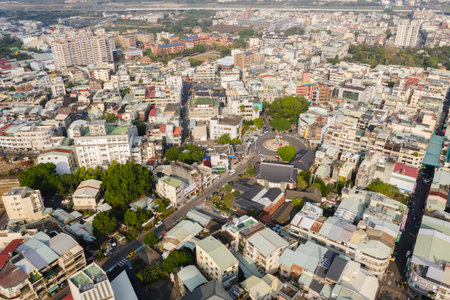 Nantou, Taiwan - December 18th, 2019: aerial view of Nantou County Culture Park, Taiwan, Asiaのeditorial素材