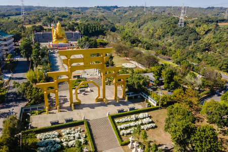 Nantou, Taiwan - December 18th, 2019: aerial view of religious building of Yijing school, Taiwan, Asiaのeditorial素材