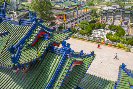 Nantou, Taiwan - September 15th, 2019: aerial view of famous landmark of BaoHu Dimu Temple at Puli, Nantou, Taiwan, Asiaのeditorial素材