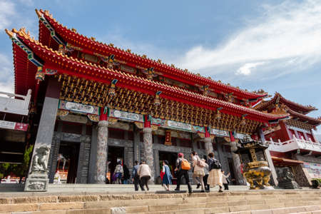 Nantou, Taiwan - December 9th, 2019: famous landmark of Wenwu temple in Sun Moon Lake, Nantou, Taiwanのeditorial素材