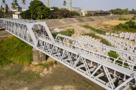 Yunlin, Taiwan - December 11th, 2019: Huwei Steel Bridge at Yunlin, Taiwanのeditorial素材