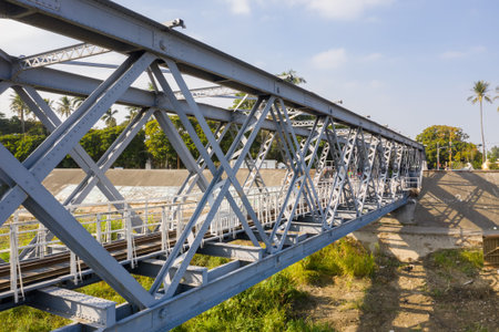 Yunlin, Taiwan - December 11th, 2019: Huwei Steel Bridge at Yunlin, Taiwan