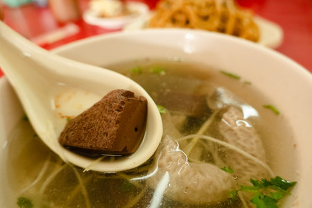 taiwanese traditional snacks of pork blood soup