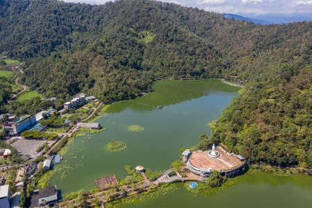 Puli, Nantou - September 3rd, 2019: landscape of famous lake of Liyu Tan at Puli, Nantou, Taiwanのeditorial素材