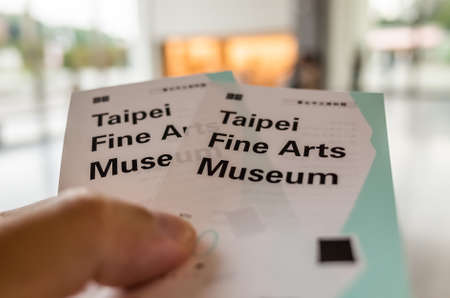 Taipei, Taiwan - October 19th, 2019: tickets of Taipei Fine Art Museum, Taipei, Taiwanのeditorial素材