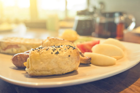 breakfast on table at morning