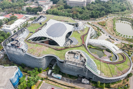 Caotun, Taiwan - October 31th, 2019: aerial view of Central Taiwan Innovation Campus, Nantou, Taiwan