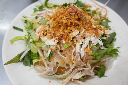 thai style shredded chicken salad with vegetable at Taiwan